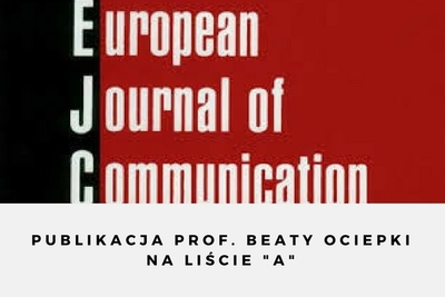 image: Publikacja prof. Beaty Ociepki w “European Journal of Communication”