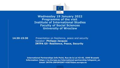 image: Wizyta online w Komisji Europejskiej - INTPA G5- Resilience Peace Security